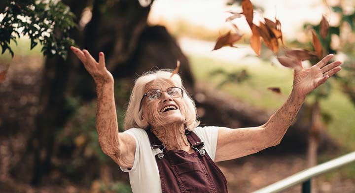 Elderly enjoying nature