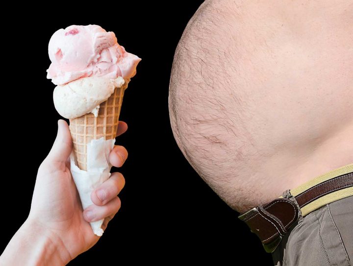 Ice cream and an obese man