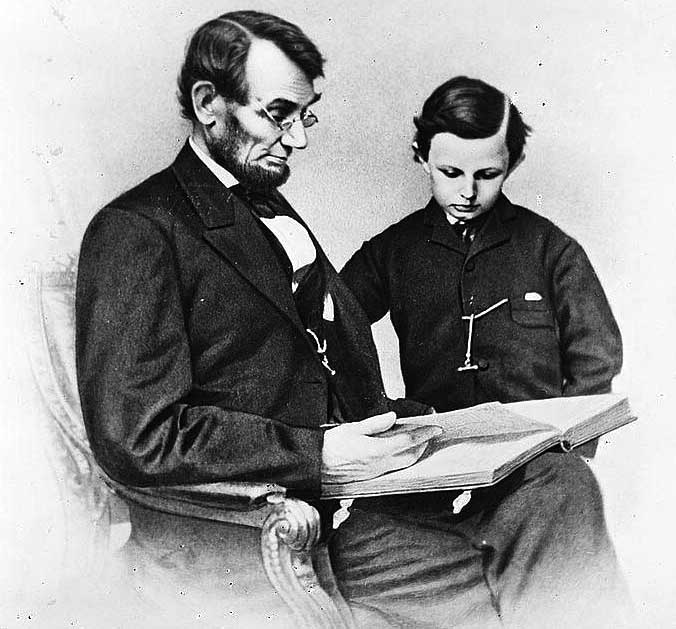 Abraham Lincoln and his youngest son