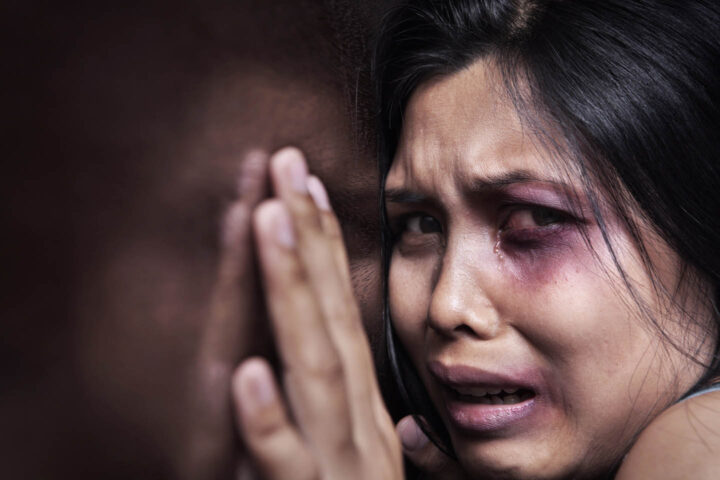 A woman suffering abuse