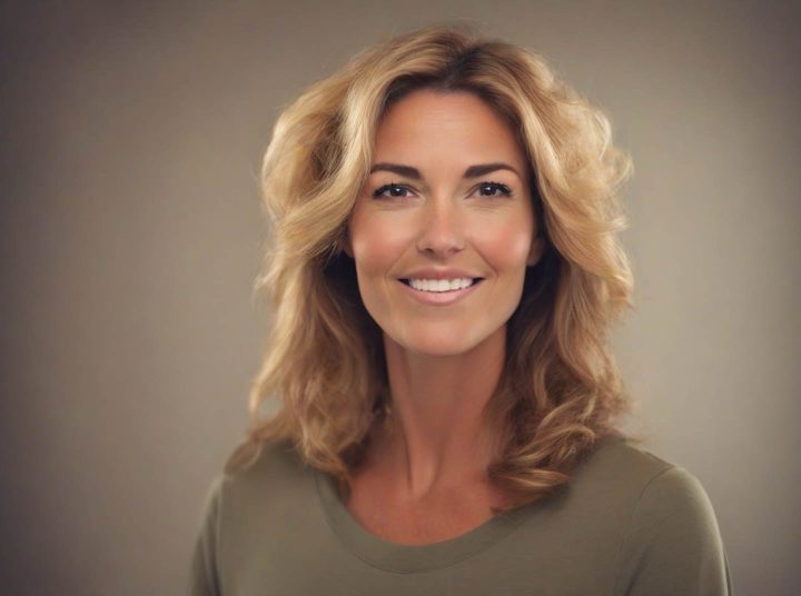 A positive looking woman expressing hope