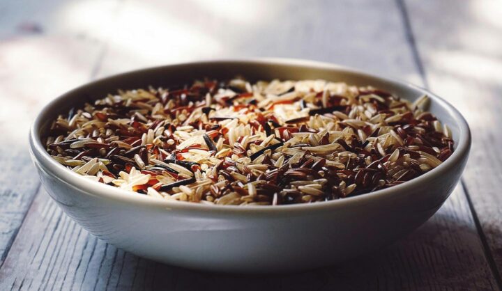 Mixed colored rice including some wild rice varieties
