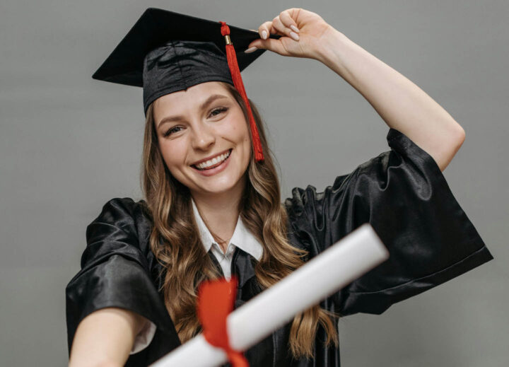 A woman at the graduation ceremony of the university
