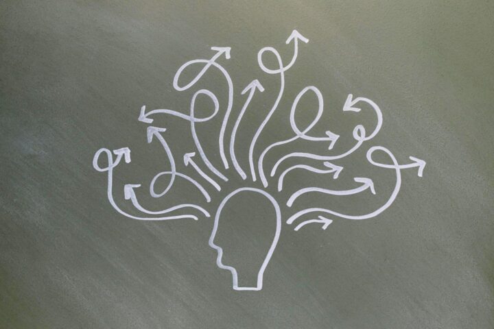 Drawing symbolizing a mental conflict
