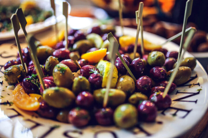 A plate of olives