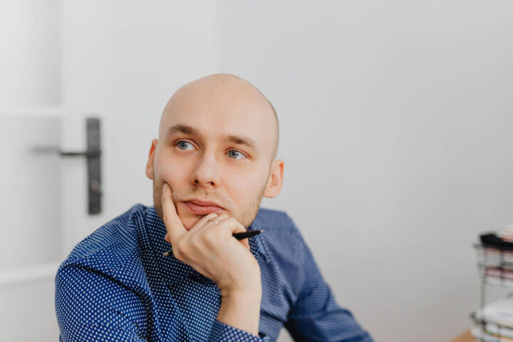 A man in deep contemplation